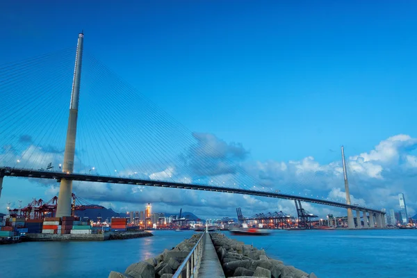 Port warehouse with containers and industrial cargoes — Stock Photo, Image