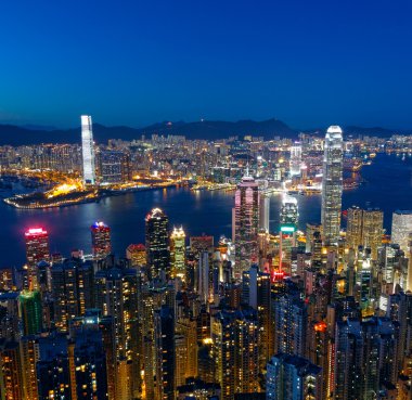 Hong kong şehir gece