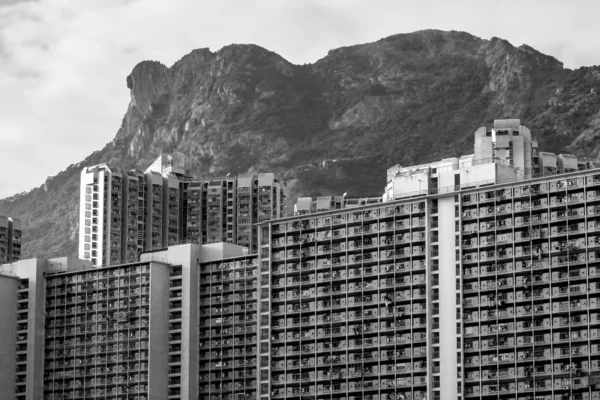 Hong Kong Paysage du logement sous Lion Rock — Photo