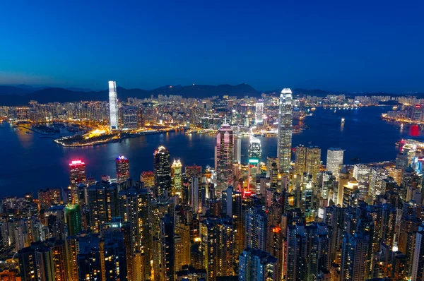 Hong kong şehir gece — Stok fotoğraf