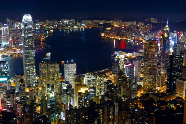 Hong kong şehir gece — Stok fotoğraf