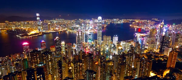 Cidade de Hong Kong noite — Fotografia de Stock