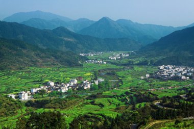 Rural landscape in wuyuan county clipart