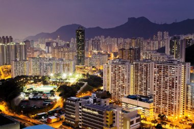 gün batımı Hong Kong şehir