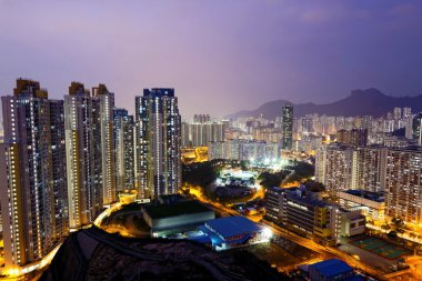 gün batımı Hong Kong şehir