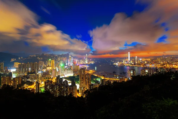 Západ slunce v hong Kongu — Stock fotografie