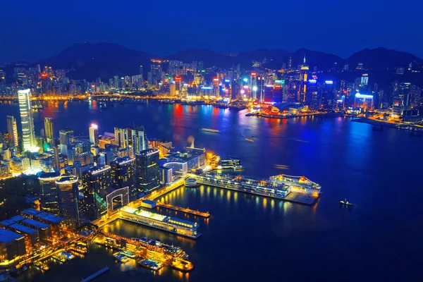 Aerial view of Hong Kong harbor — Stock Photo, Image