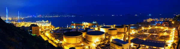 Oil tanks at night , hong kong — Stock Photo, Image