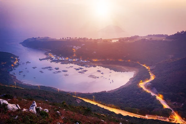 Coucher de soleil et montagne — Photo