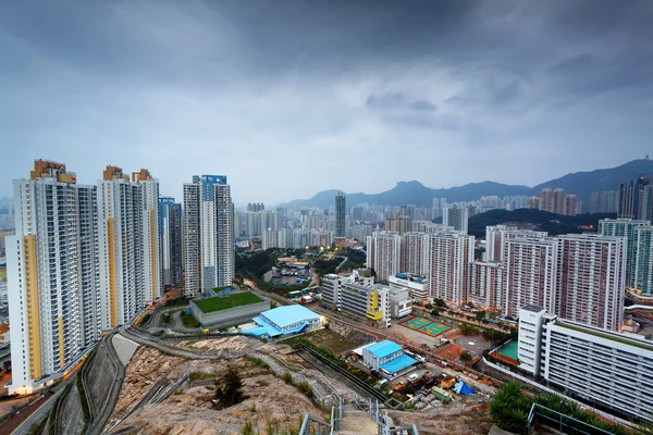 Atardecer hongkong ciudad — Foto de Stock