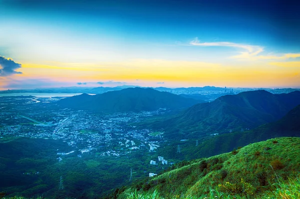 Χονγκ Κονγκ Ανατολή του ηλίου στο βουνό — Φωτογραφία Αρχείου