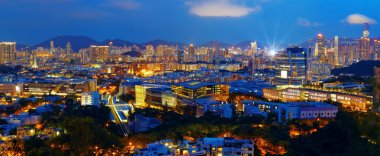 Hong Kong şehir gece
