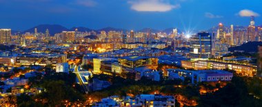Hong Kong şehir gece