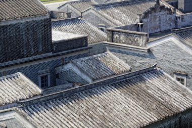 roofs of the ancient houses Bedalinu outpost clipart