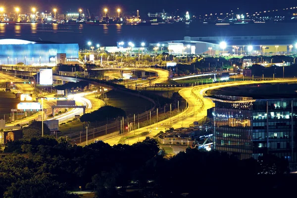 Modern city night airport — Stock Photo, Image