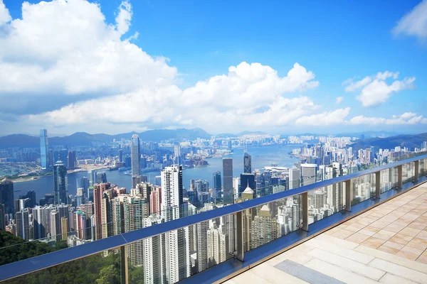 Hong kong skyline från victoria peak — Stockfoto