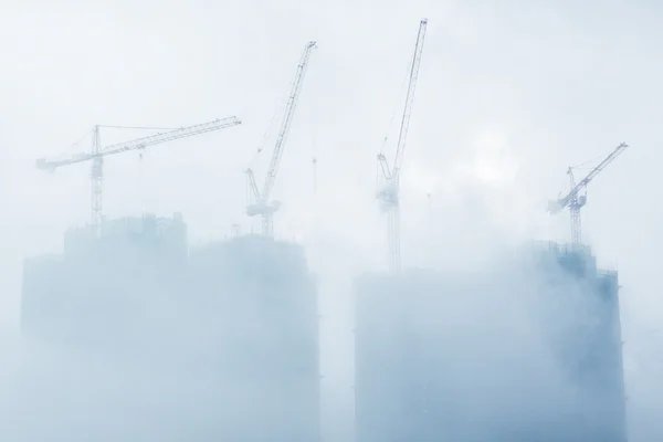 Air pollution scenic with construction plant — Stock Photo, Image