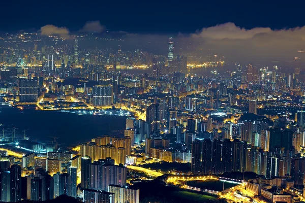 Hong kong şehir gece — Stok fotoğraf