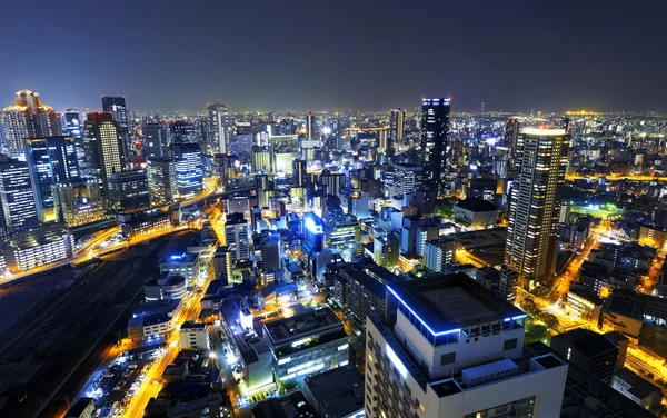 Osaka på natten, japan — Stockfoto