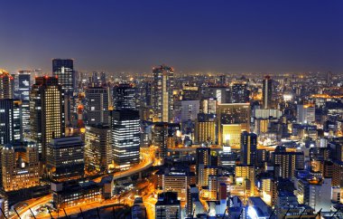 Geceleri, Osaka, Japonya 