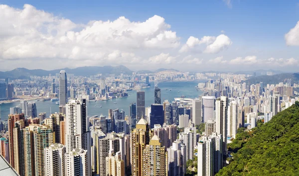 Χονγκ Κονγκ skylines ημέρας — Φωτογραφία Αρχείου