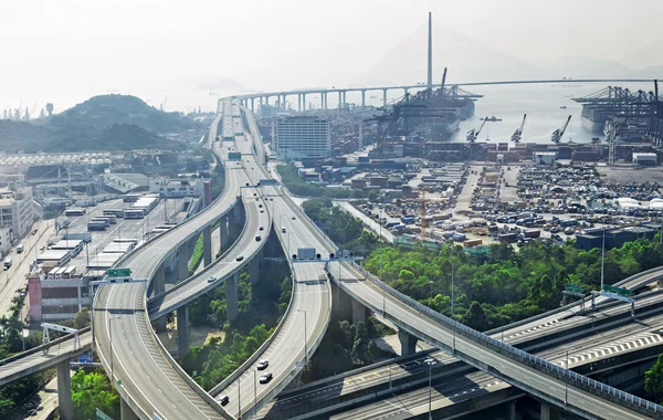 Hong Kong, Çin, Asya'da şehir Üstgeçit — Stok fotoğraf