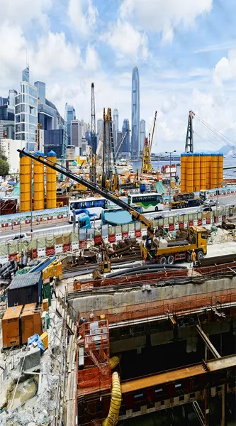 Byggarbetsplatsen i hong kong — Stockfoto