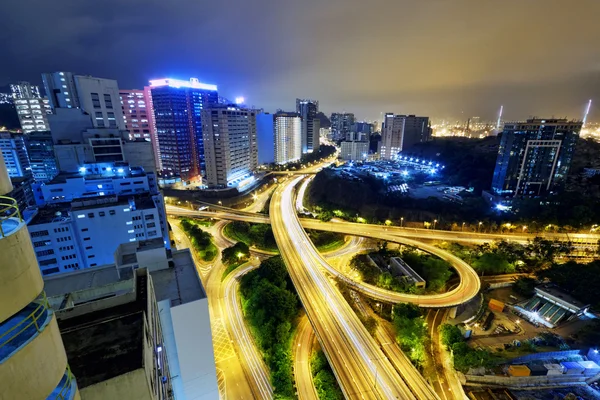 HongKong traffic light trails — Stock Photo, Image