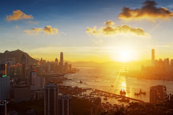 Puesta de sol de Hong Kong — Foto de Stock