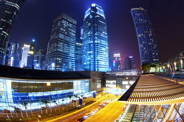 Hong kong city skyline night