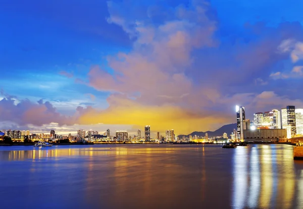 Hong Kong città tramonto — Foto Stock