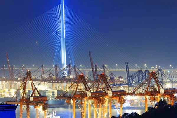 Port warehouse with containers and industrial cargoes — Stock Photo, Image