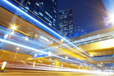 Hong kong modern şehir yüksek hızlı trafik
