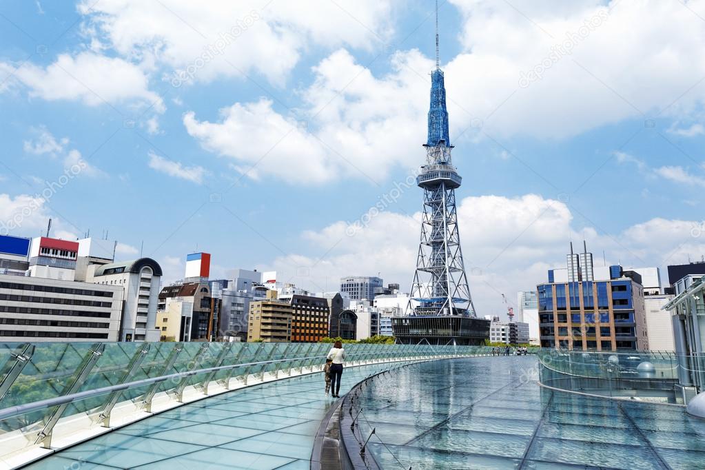 Japan city skyline with Nagoya Tower