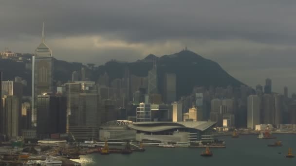 Восход солнца над Гонконгом — стоковое видео