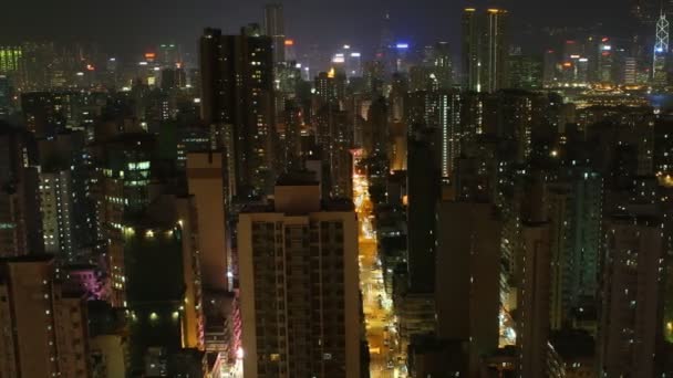 Mong kok bei Nacht — Stockvideo