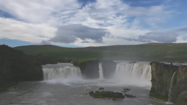 在冰岛时间失效 godafoss 瀑布 — 图库视频影像