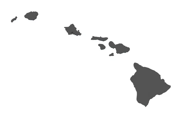 ハワイ州 - アメリカ合衆国の地図 — ストック写真