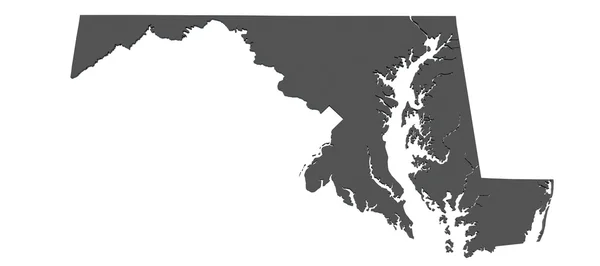 Mappa del Maryland - Stati Uniti d'America — Foto Stock