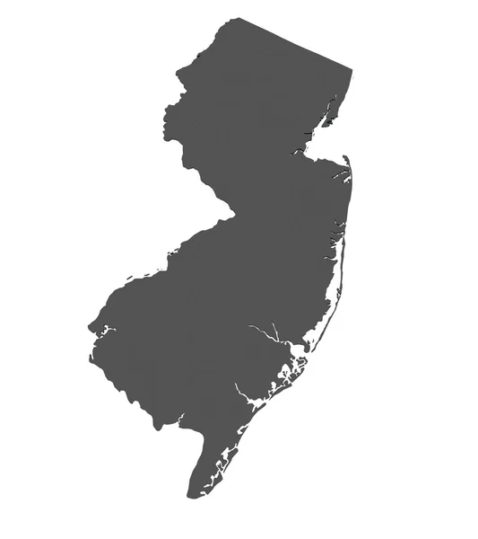 Mapa z new jersey - usa — Zdjęcie stockowe