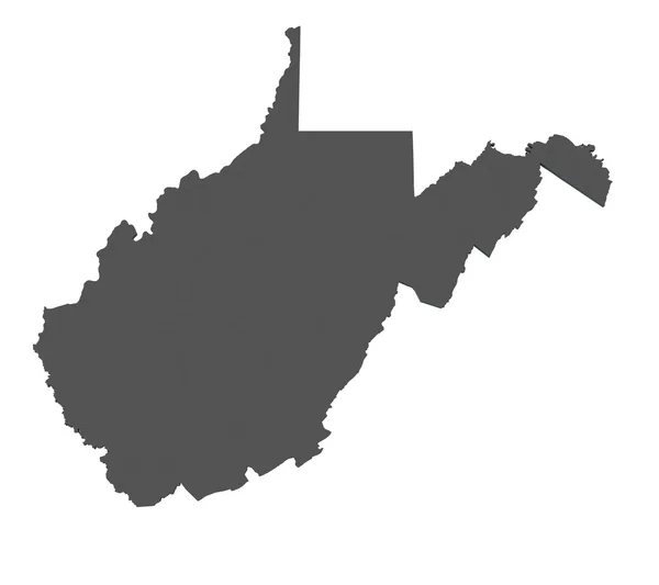 Mapa de West Virginia - Estados Unidos — Foto de Stock