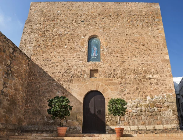 Ingången till santa maria kyrkan Mojácar village — Stockfoto