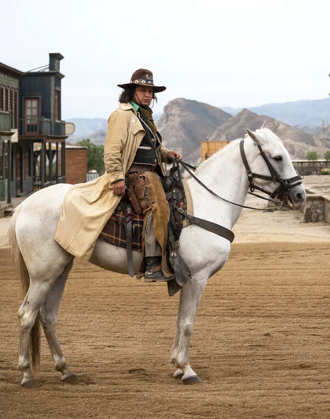 Cowboy riding his horse — Stock Photo, Image