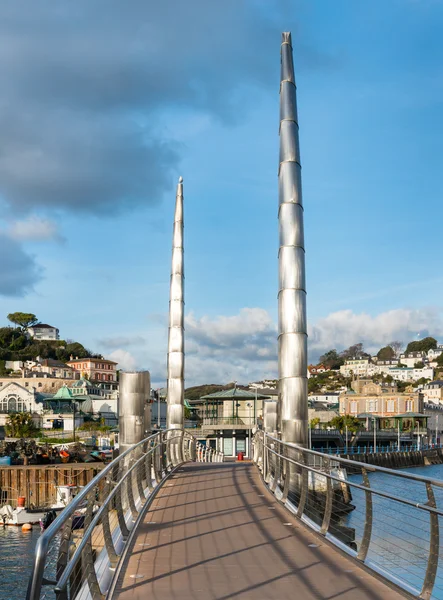 Stainless Steel walkway at Torquay Inner Harbour — Stock Photo, Image