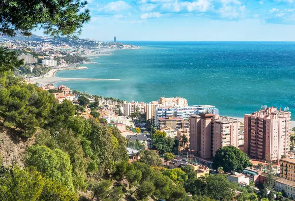 Vista a ovest dal porto di Malaga — Foto Stock