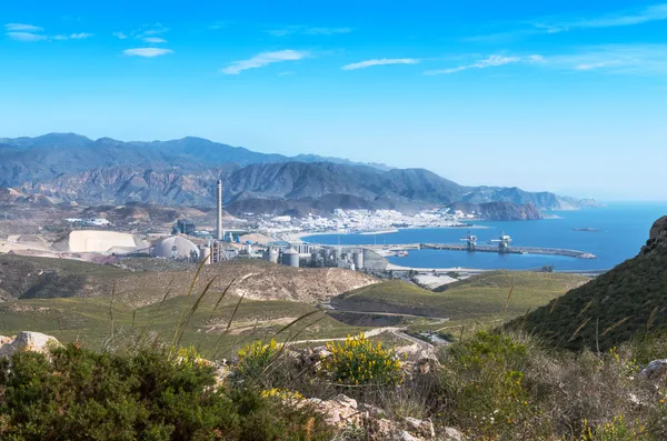 Widok na miejscowości carboneras i portu — Zdjęcie stockowe
