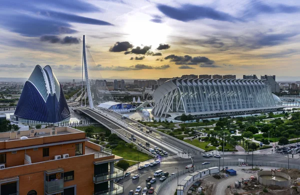 Vista sobre la Ciudad de las Artes y la Ciencia y Oceanografía — Foto de Stock