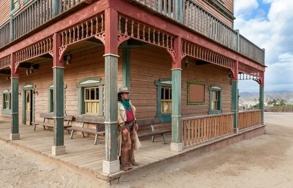 Cowboy op mini hollywood — Stockfoto