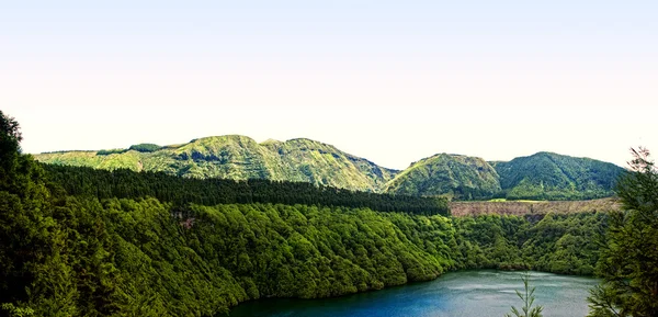 Sao miguel sete cidades lagoa de santiago — Stok fotoğraf