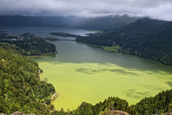 São Miguel sete cidades lagoa verde — Fotografia de Stock